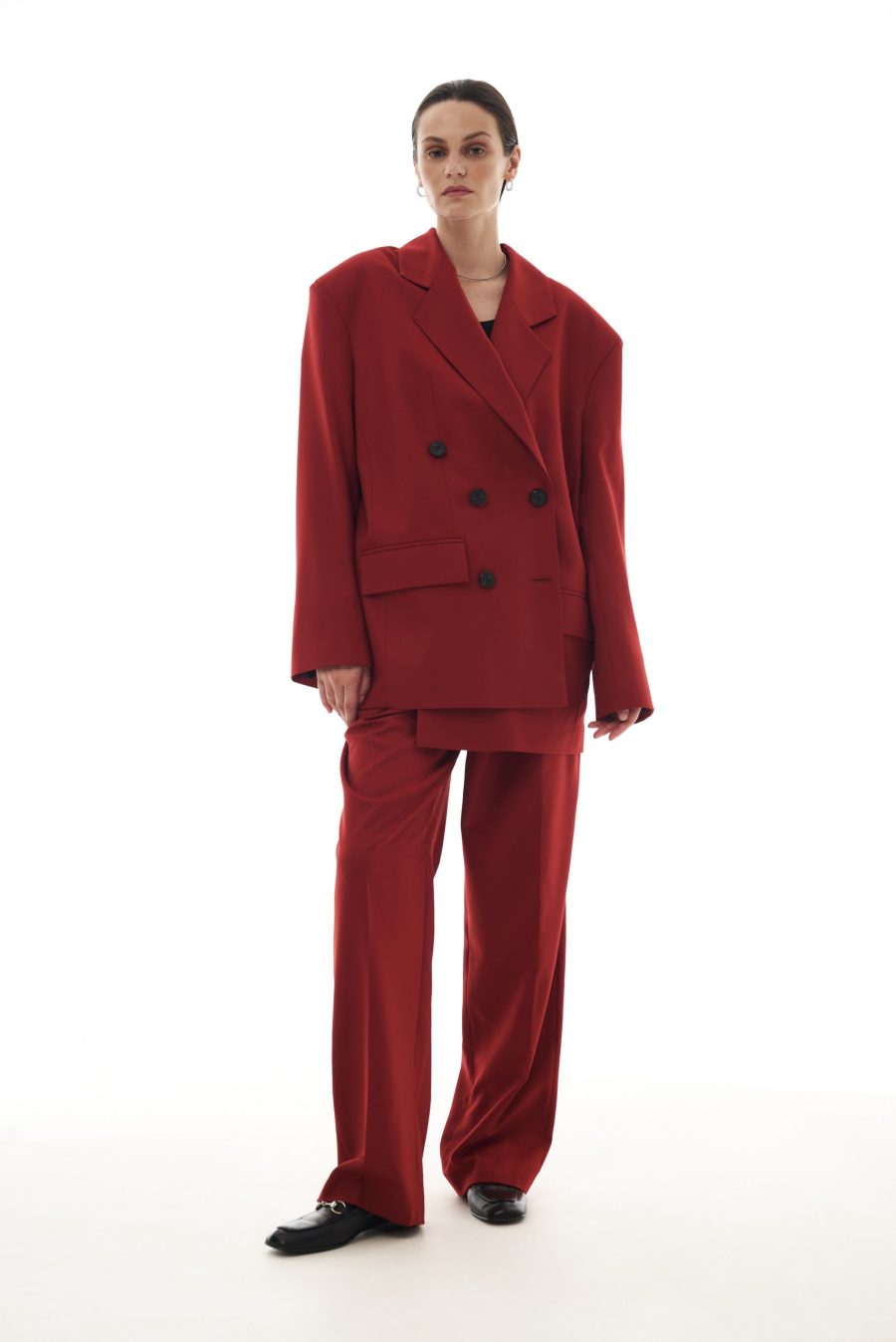 Жакет "Deep Red" - БОРДОВЫЙ, OVERSIZE
