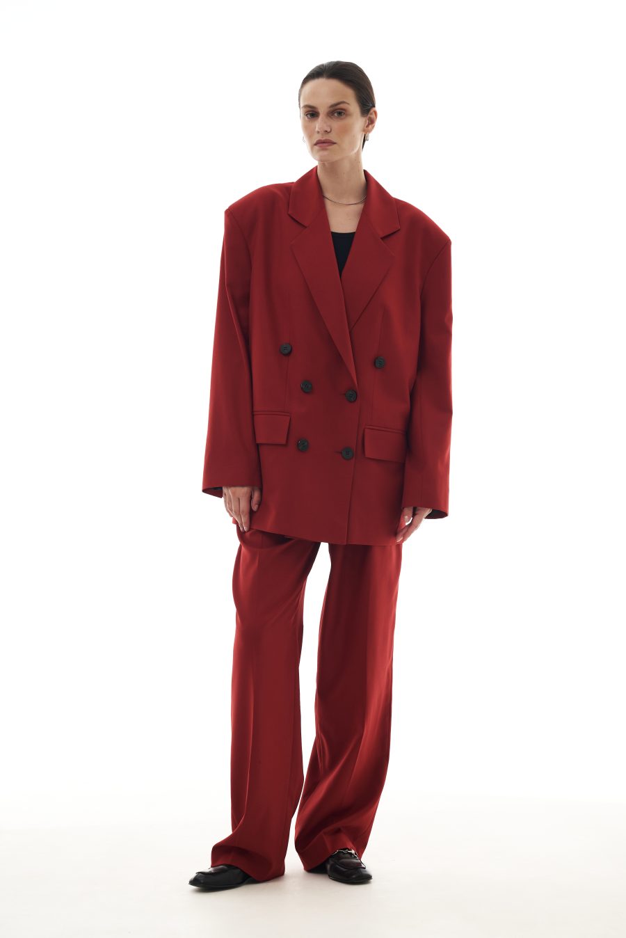Жакет "Deep Red" - БОРДОВЫЙ, OVERSIZE